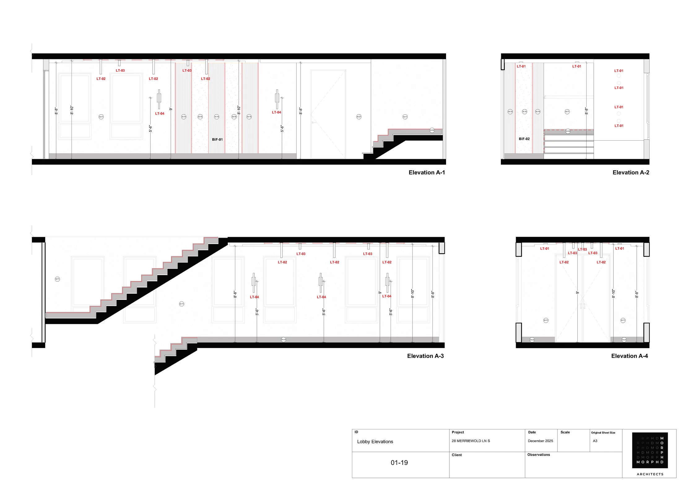 Interior elevations and stair documentation