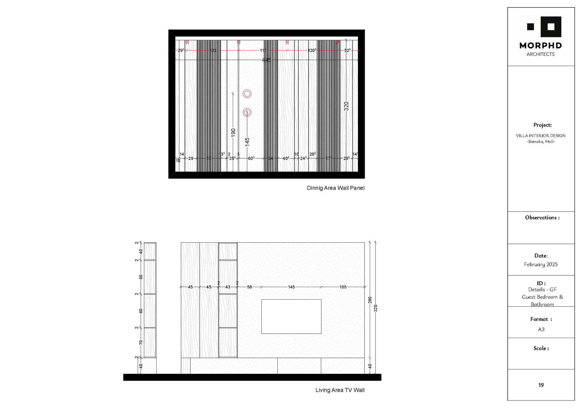 Living room custom joinery documentation