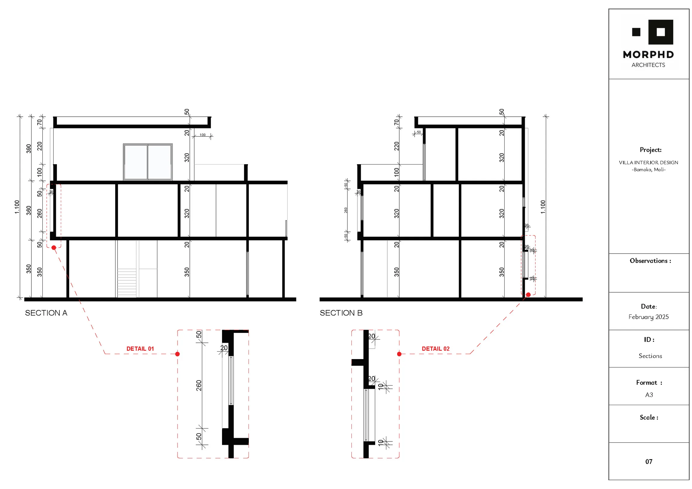 Architectural building sections