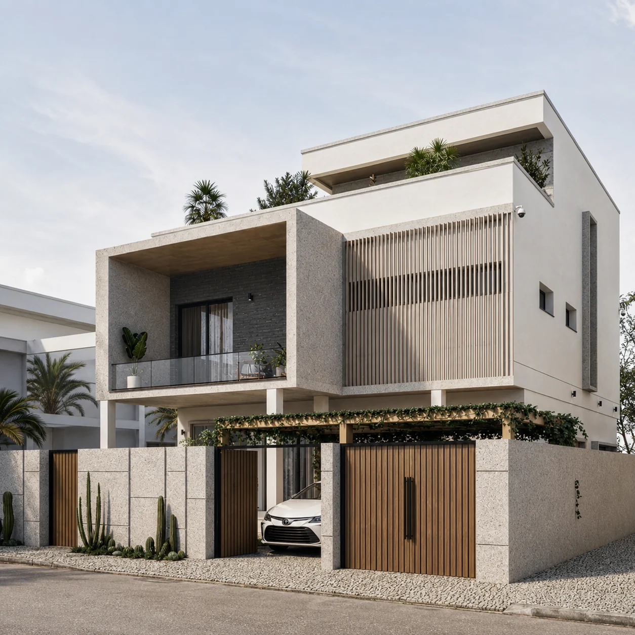 Corner view of the private villa