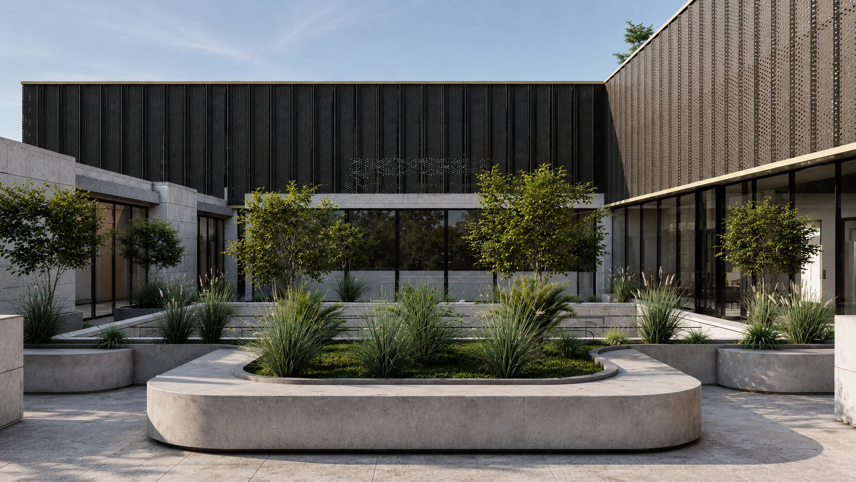 Courtyard and shaded learning spaces