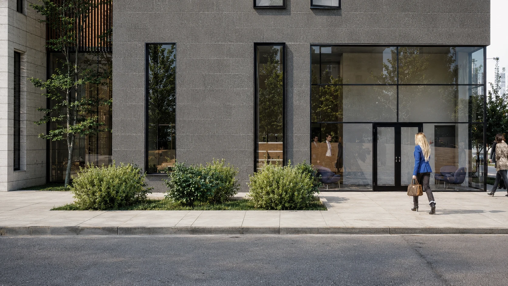 Secondary entry connecting interior and exterior spaces