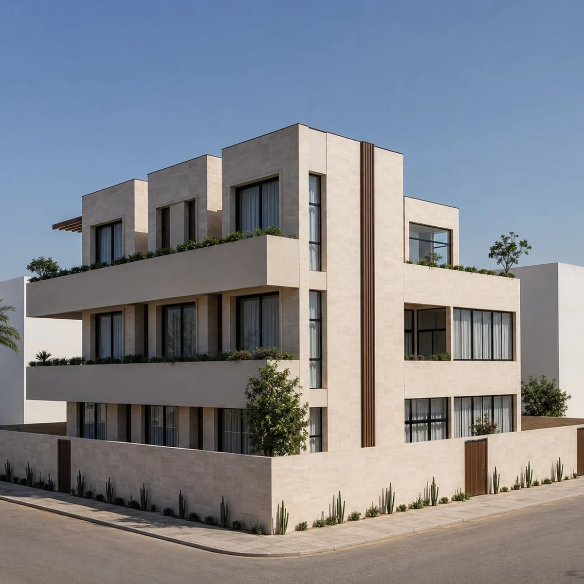 Corner view of MJPH Private Residence in Riyadh