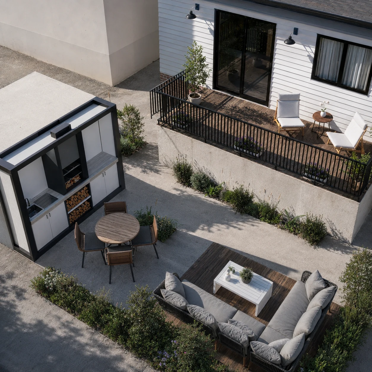 Backyard terrace — JSH Private House
