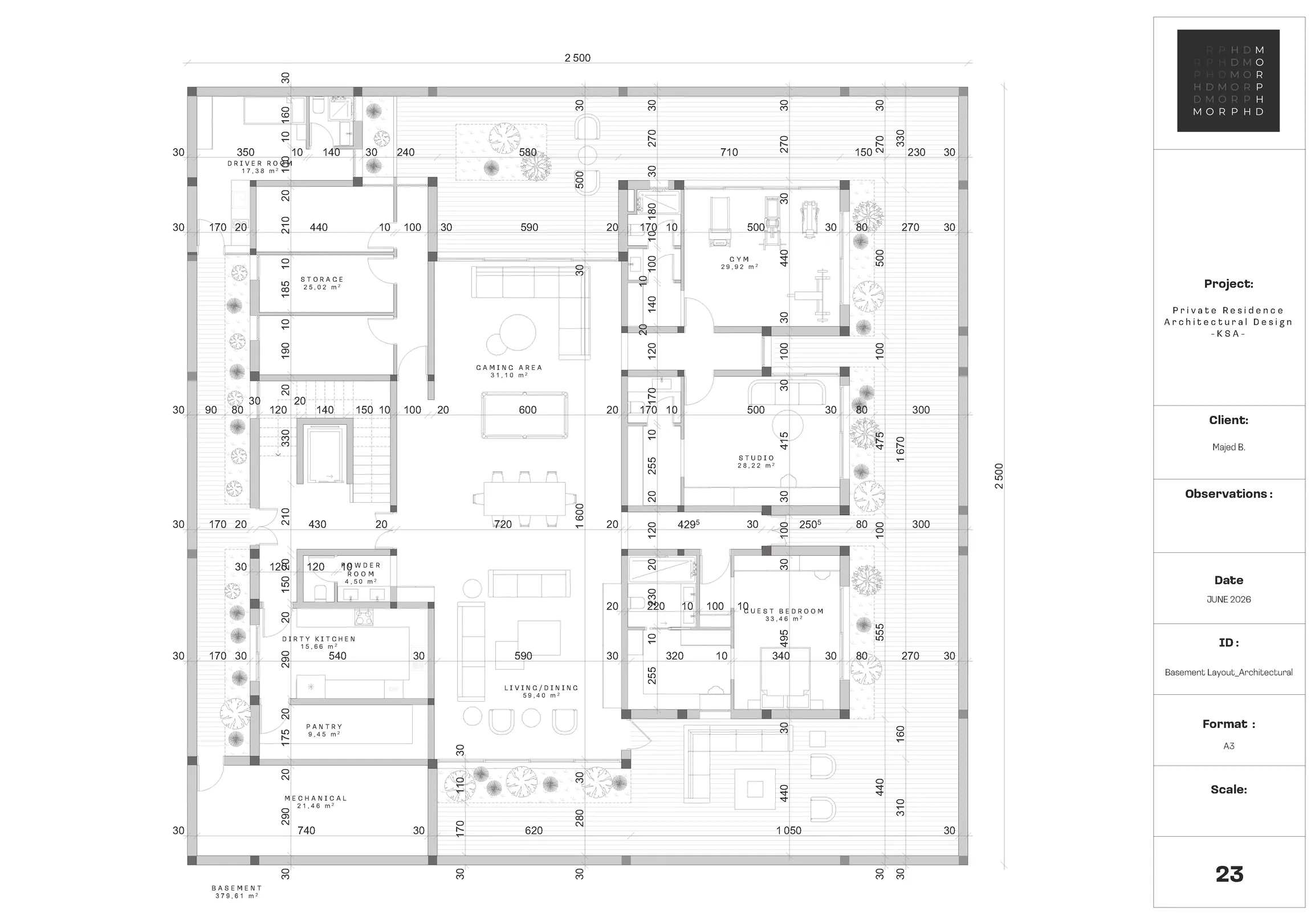 Basement architectural plan