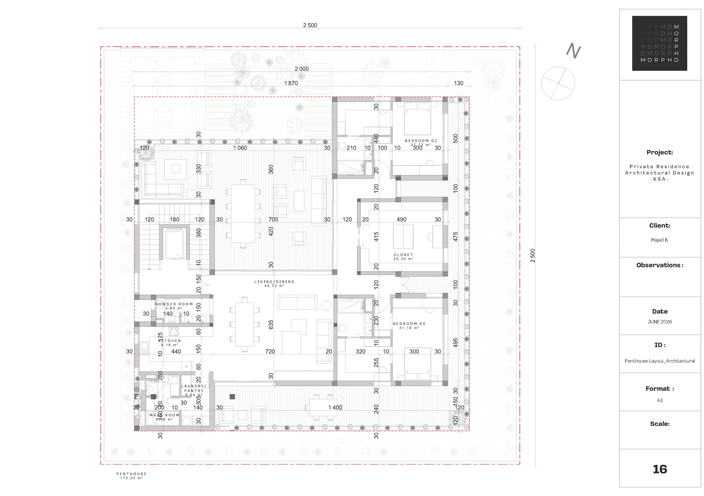 Second-floor architectural plan