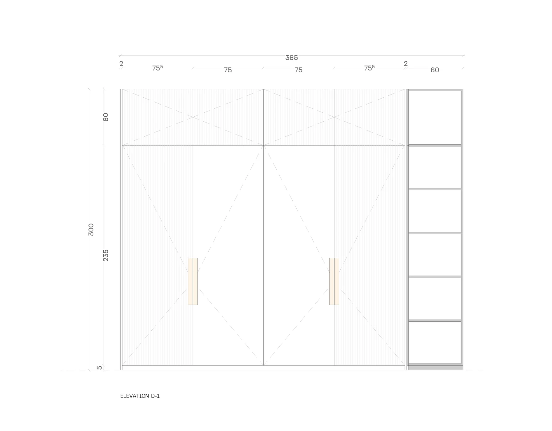 Bedroom wardrobe elevation