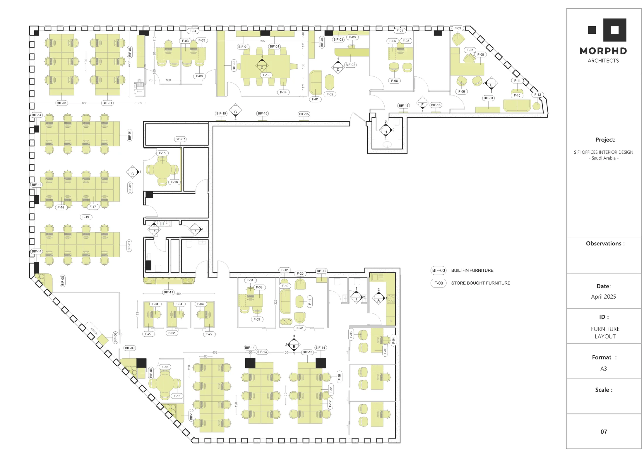 Furniture layout for SIFI Office Headquarters