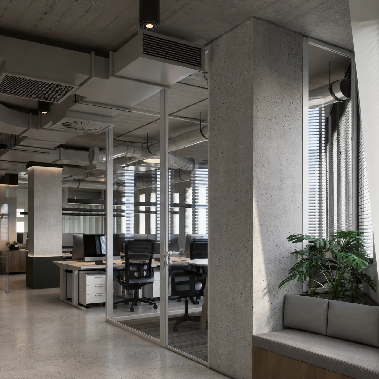 Glazed corridor — SIFI Office Headquarters