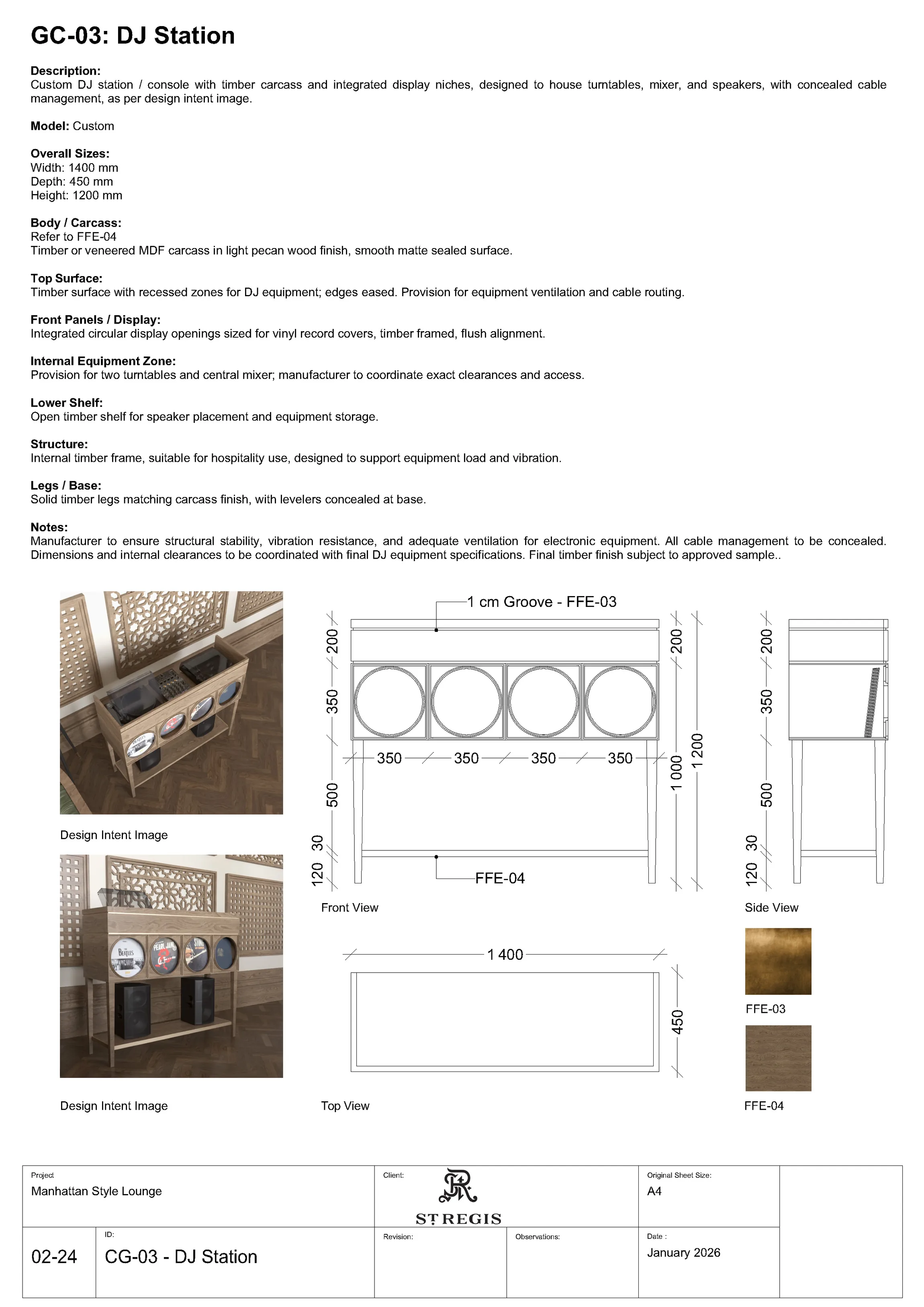 DJ station furniture design sheet