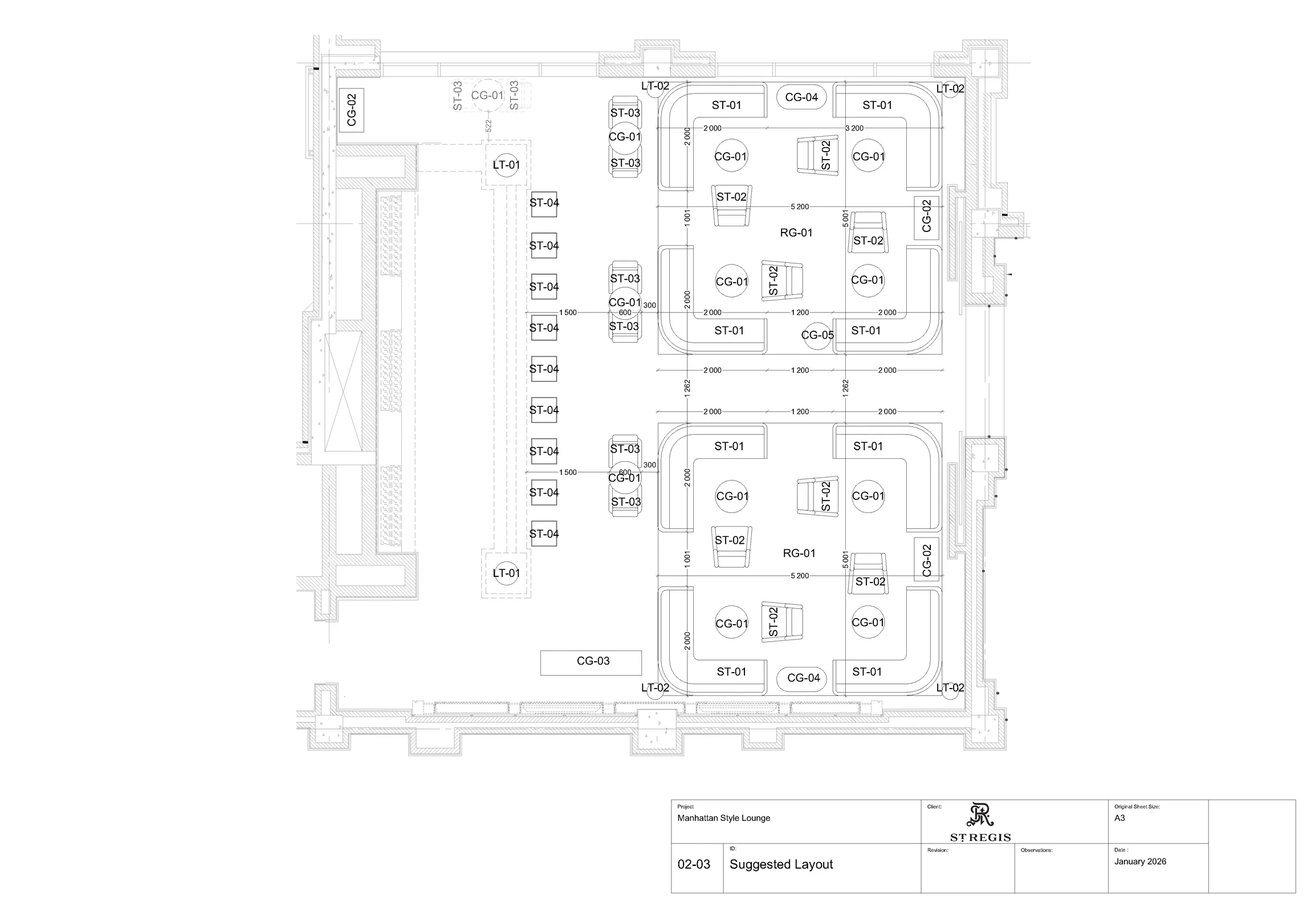 Furniture and seating layout plan