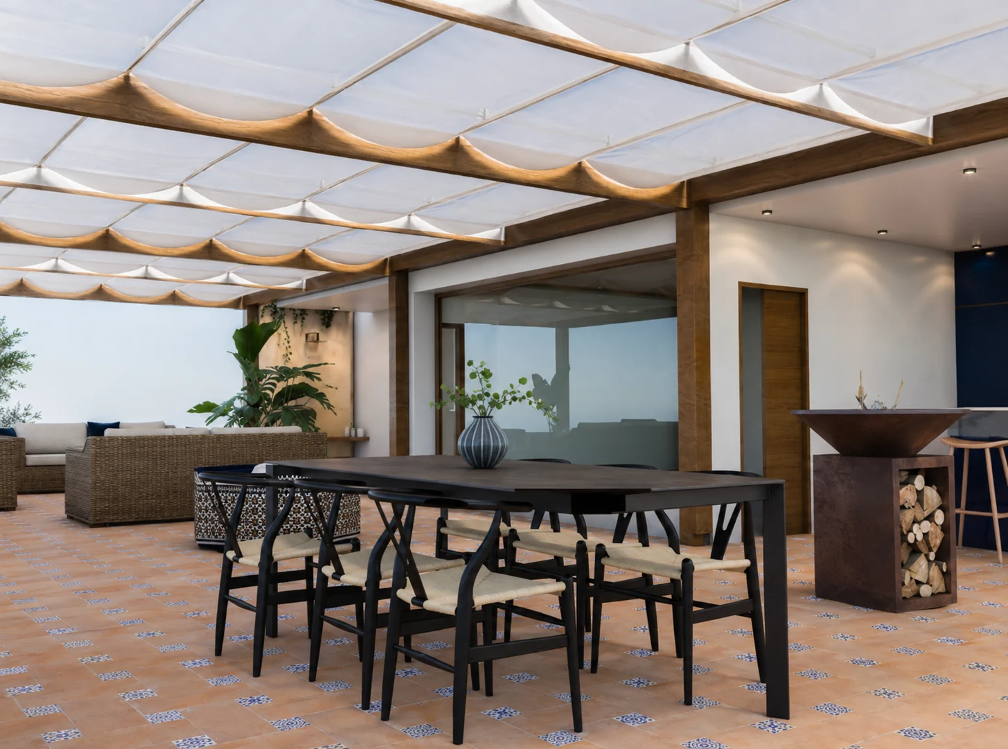 Terrace dining — Villa Christina